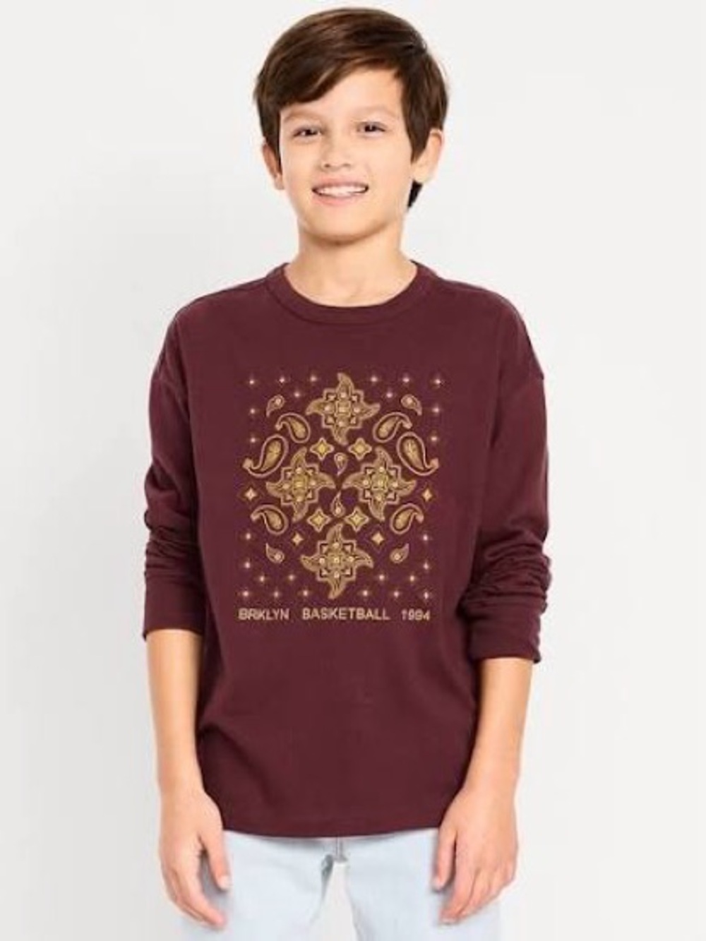 Oversized Long-Sleeve Graphic T-Shirt Boys